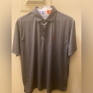 Rhoback Polo (black/white houndstooth, red logo)